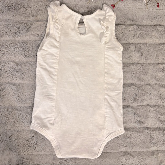 Vignette 18-24 Months White Ruffle Bodysuit, Sleeveless, Neutral, Toddler Girl - Picture 2 of 5